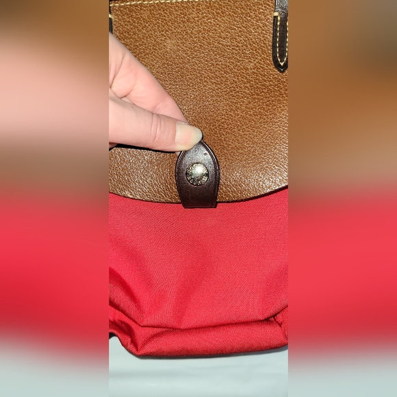Dooney & Bourke Designer Red Saddle Bag Flap Crossbody Purse Handbag - Picture 7 of 10